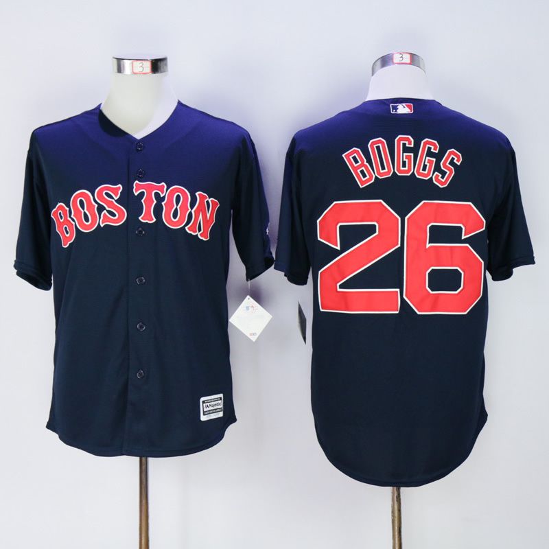Men Boston Red Sox 26 Boggs Blue MLB Jerseys